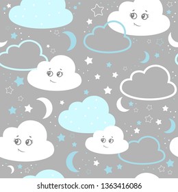 Vector Illustration Baby Seamless Pattern Children Stock Vector ...