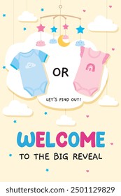 Vector illustration of baby shower banner invitation