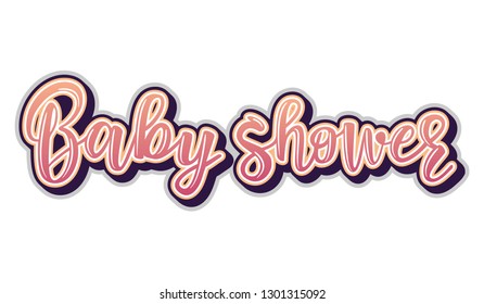 Vector illustration of a Baby shower Invitation. Greeting card with "Baby shower" inscription. Can be used for cards, flyers, posters, t-shirts.