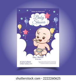 Vector Illustration of Baby Shower Invitation Flyer