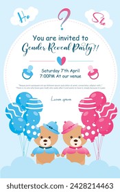 Vector illustration Baby Shower Invitation card editable post banner template