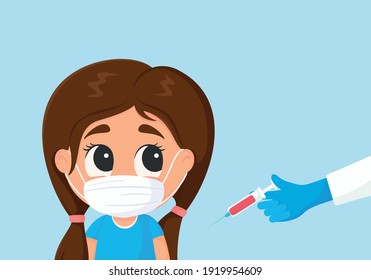 Vector illustration of baby vaccination. Cartoon cute baby getting vaccinated. Treatment and prevention
