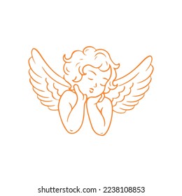 vector illustration of a baby with wings