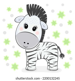 Vector Illustration Of A Baby Zebra On A White Background.