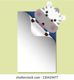 vector illustration of baby zebra with place for text. baby zebra arrival