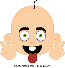 Vector-Abbildung eines Babygesichtscartoons