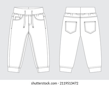 Vector Illustration Babys Jeans Front Back Stock Vector (Royalty Free ...