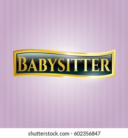 Vektorgrafik von Babysitter-Gold mit Green-Button-Symbol
