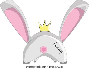 Vector illustration back king bunny