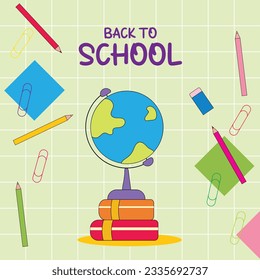 Vector illustration Back to school background. poster design education. 