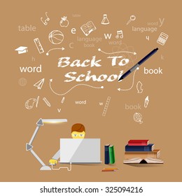Vector illustration Back to school background.