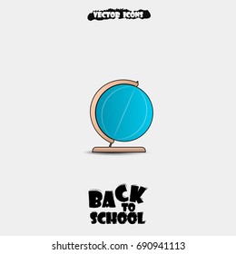 Vector illustration of Back to school background. Globe icons