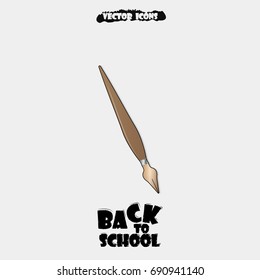 Vector illustration of Back to school background. Fountain pen icons