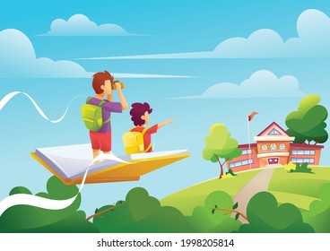 Vector Illustration of Back To School. Best for Book Covers, Backgrounds, Poster, Infographic, vector art