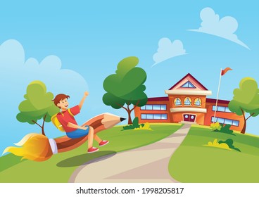 Vector Illustration of Back To School. Best for Book Covers, Backgrounds, Poster, Infographic, vector art