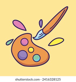 Vector Illustration Back to School Color Editable, Ruler, Notes, Book, Pallet, Globe, Medal, Chalk, School
