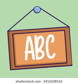 Vector Illustration Back to School Color Editable, Ruler, Notes, Book, Pallet, Globe, Medal, Chalk, School
