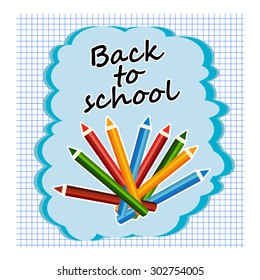 Vector illustration for Back to school with colors pencils