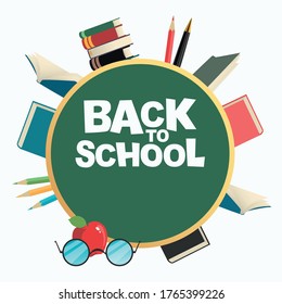 Ilustración vectorial del concepto Back to School, símbolo decorativo