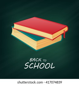 Vector Illustration of a Back to School Design with Books