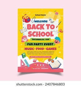 Vector Illustration of Back to school flyer