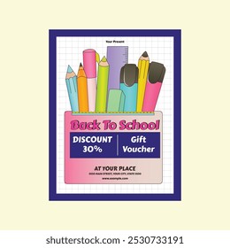 vector illustration of Back to school flyer poster template design