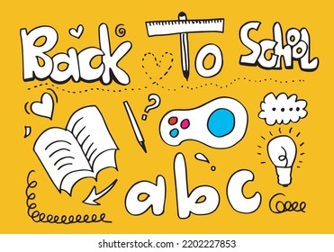Vector illustration of back to school. Good for wrapping paper and website wallpapers.