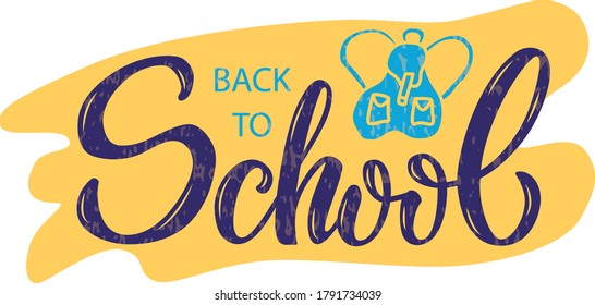 Vector illustration of back to school lettering for greeting card, banner, postcard, advertisement, poster, invitation, web design or print. Handwritten text for template  
