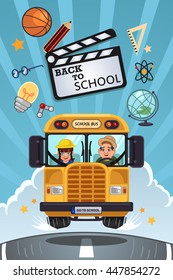 A vector illustration of back to school poster with copyspce 