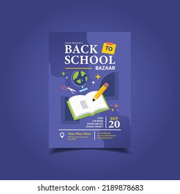 Ilustración vectorial de regreso a la escuela Volante de venta, afiche