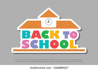 Vector illustration of Back to school sticker icon.