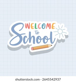 Vector illustration of Back to School sticker on white background – cute label design for Knowledge Day, September 1, kids education, school supplies, classroom decor and seasonal celebration

