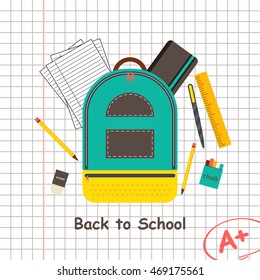 Vector illustration of Back to School supplies
