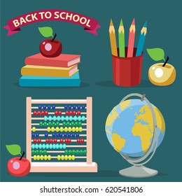 Vector illustration of Back to School supplies.