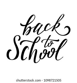 Vector illustration of Back to school text. Back to school poster design in a white background. Design element for covers, cards, envelopes, flyers. Lettering for study.