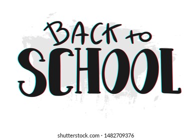 Vector illustration of  Back to School text. Good for card, poster, banner, invitation, postcard, icon. Calligraphy background. Hand lettering typography poster. EPS 10 