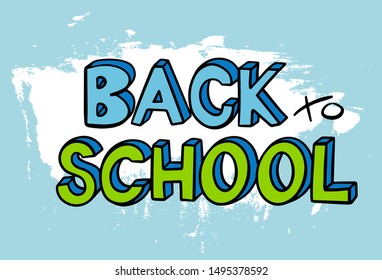 Vector illustration of  Back to School text. Good for card, poster, banner, invitation, postcard, icon. Calligraphy background. Hand lettering typography poster. EPS 10 