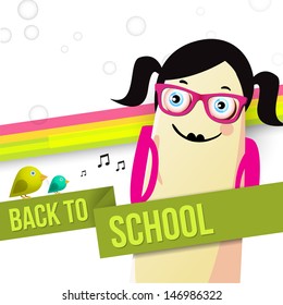 Vector illustration with Back to school theme
