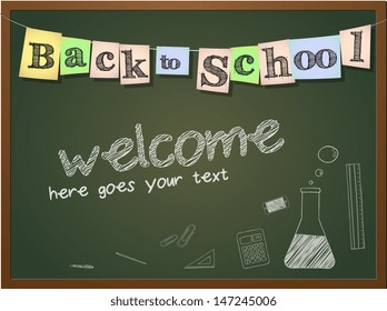 Vector illustration with Back to school theme