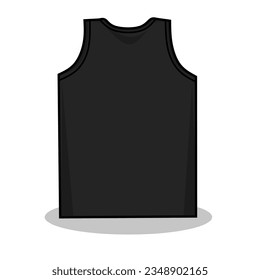 Vector Illustration of Back UnderShirt with White Background