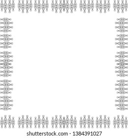 Vector illustration backdrop on a white for wreath frame hand drawn