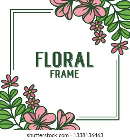 Vector illustration backdrop for various decoration pink floral frame