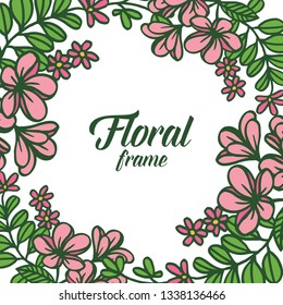 Vector illustration backdrop for various decoration pink floral frame