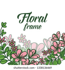 Vector illustration backdrop for various decoration pink floral frame