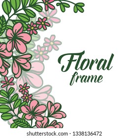 Vector illustration backdrop for various decoration pink floral frame