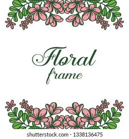 Vector illustration backdrop for various decoration pink floral frame