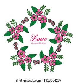 Vector illustration backdrop wreath for greeting card hand draw