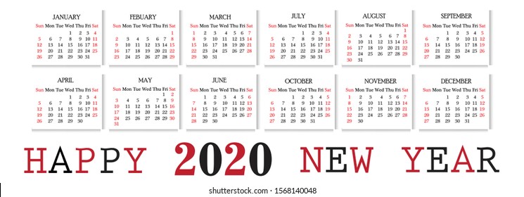 Vector illustration of a Background 2020 calendar planner.