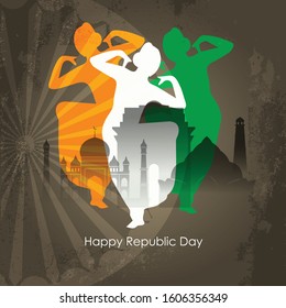 Vector Illustration or background for 26 January, republic day India.