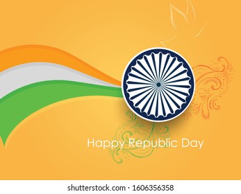 Vector Illustration or background for 26 January, republic day India.